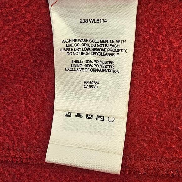 Columbia Full Zip Fleece Jacket Zippered Pockets Red Women's Medium - Picture 5 of 8